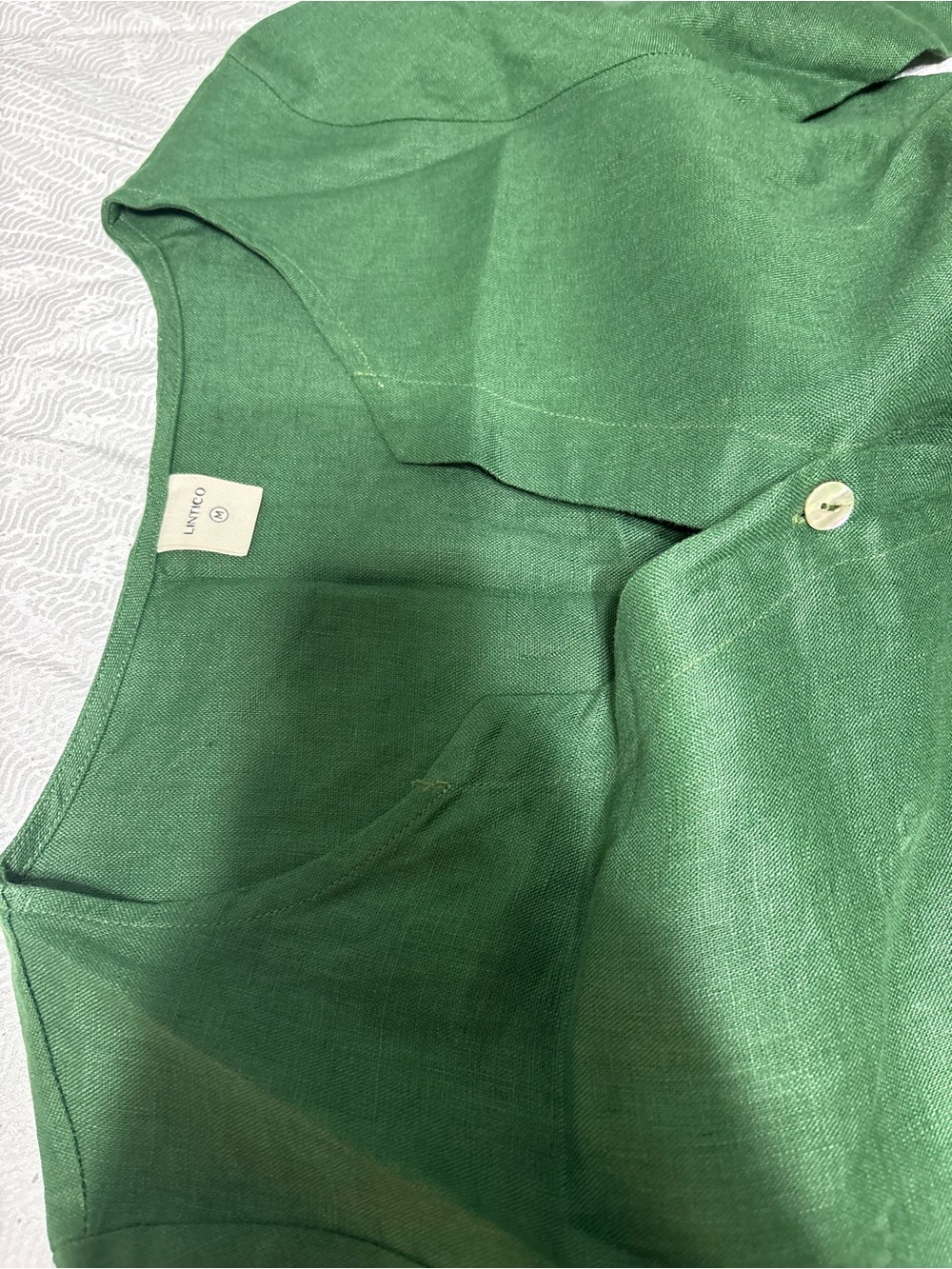 LINTICO Green Breathable 100 % Linen 3/4 Sleeves Maxi Dress Size M - Picture 2 of 14